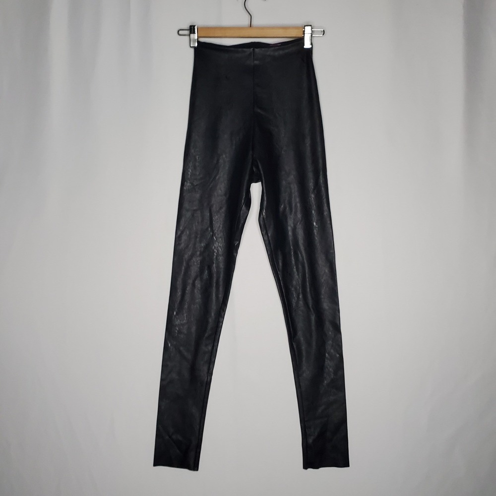 Commando Faux Leather Leggings Pants Small Black High Rise Skinny